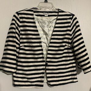 Grace Chuang Striped Black and Cream Blazer